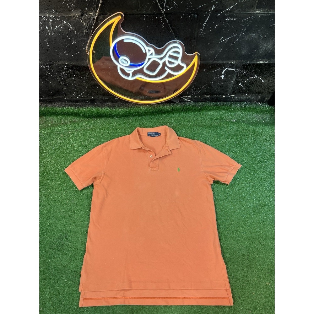 Ralph Lauren‎ Polo Shirt Mens Size Medium Orange Preppy Golf Rugby